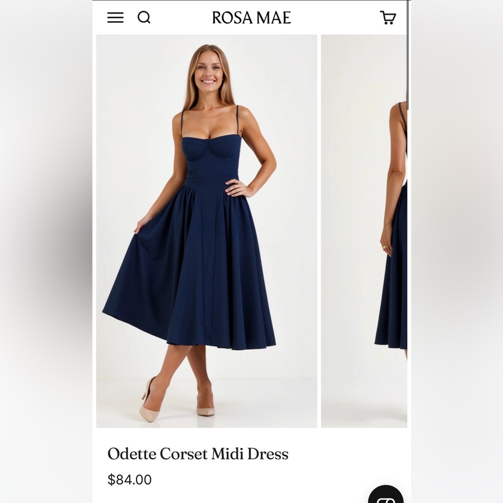 Navy Blue Midi Dress